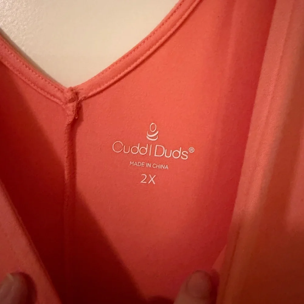 Cuddl Duds Coral Pink Sleeveless Maxi Dress - Picture 3 of 3